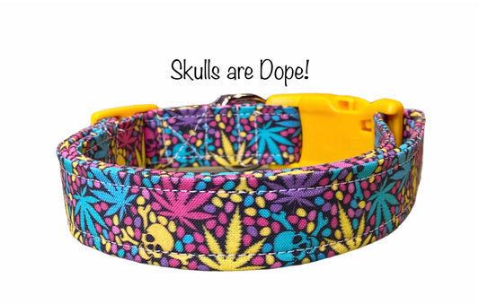 Dog collar, weed dog collar, marijuana dog collar, marijuana, weed, skull dog collar, funny dog collar, eco friendly dog collar, cat collar