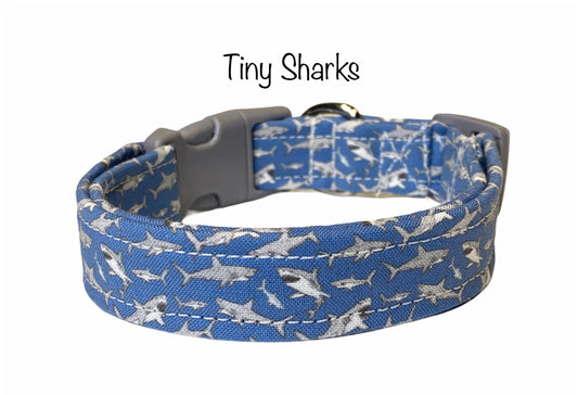 Shark dog collar, dog collar, boy shark dog collar, eco friendly dog collar, dog collar for boys, shark collar, blue sharks, cat collar