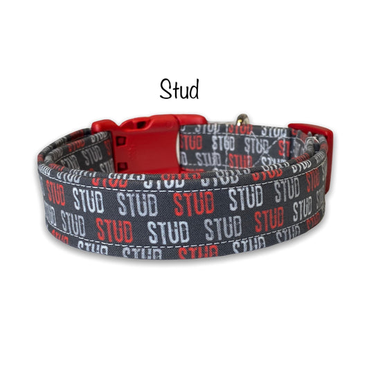 Stud dog collar, funny dog collar, dog collar, stud, black, red, cat collar, stud cat collar, eco friendly collar, washable, adjustable