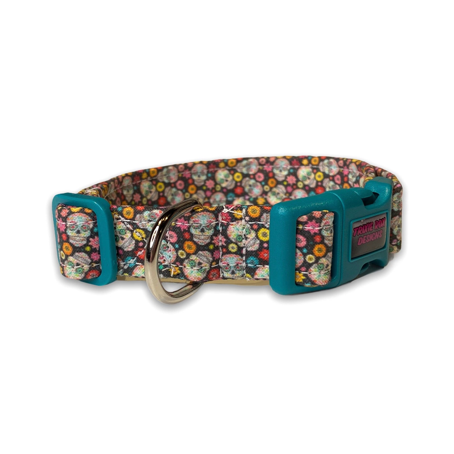 Sugar skull dog collar, dog collar, sugar skulls, skull dog collar, day of the dead, eco friendly collar, washable, adjustable, cat collar