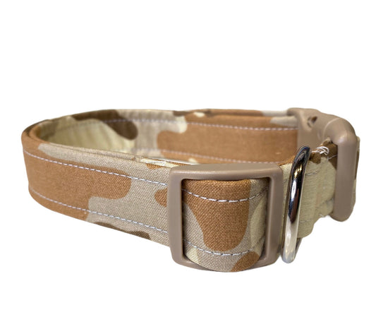 Camouflage dog collar, desert camouflage, brown camouflage, dog collar, desert camo, cat collar, fabric dog collar, side release, washable