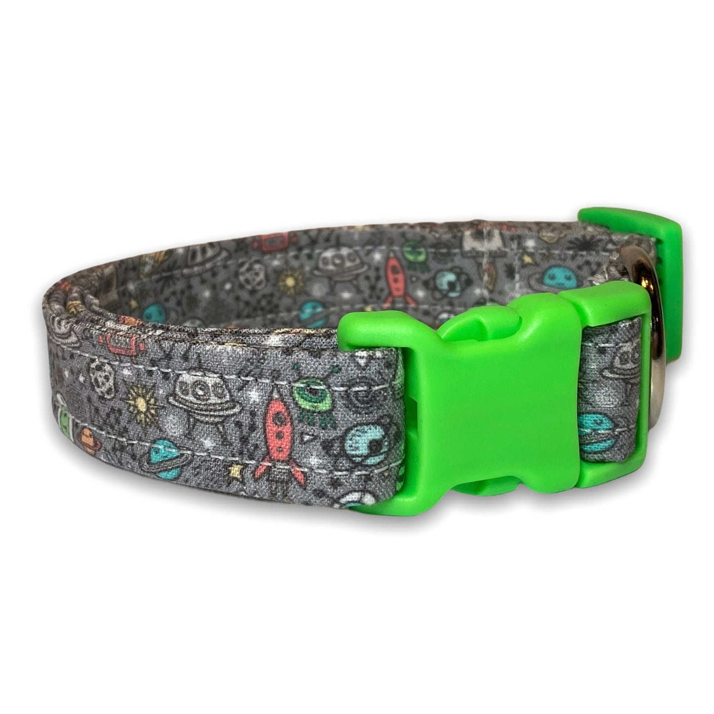 Space dog collar, alien dog collar, sci-fi dog collar, dog collar, funny dog collar, eco friendly, cat collar, adjustable, washable, aliens
