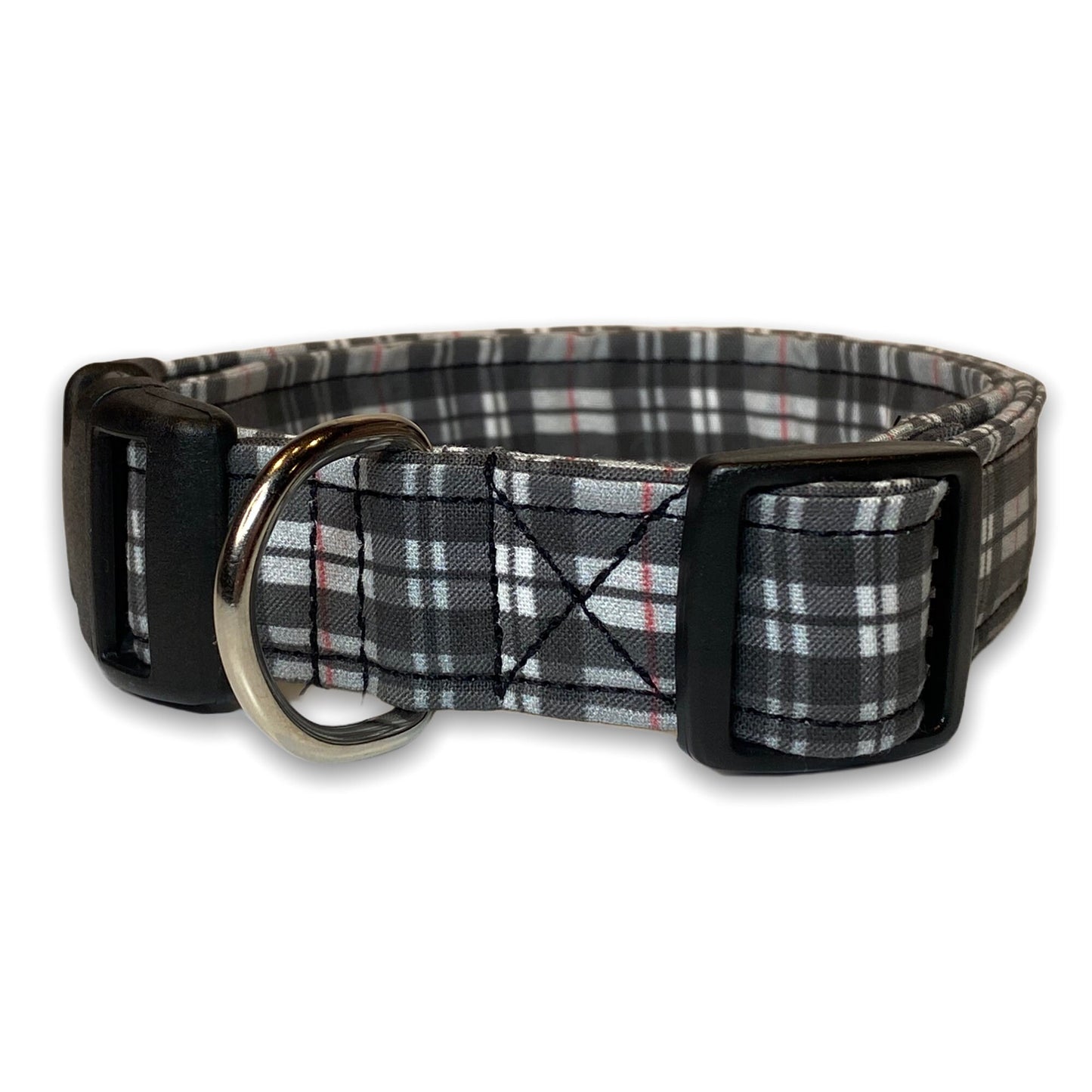 Black plaid dog collar, plaid dog collar, black dog collar, cat collar, plaid cat collar, eco friendly collar, adjustable, washable, plaid