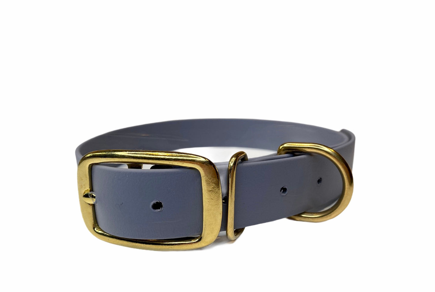 Biothane dog collar, gray dog collar, dog collar, buckle dog collar, waterproof collar, slate gray, rose gold hardware, gray biothane collar