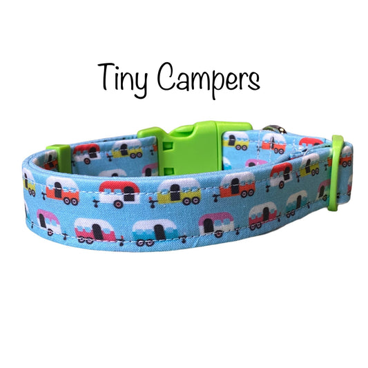 Camper dog collar, camping dog collar, happy camper, tiny camper, glamping, eco friendly collar, cat collar, dog collar, washable, campers