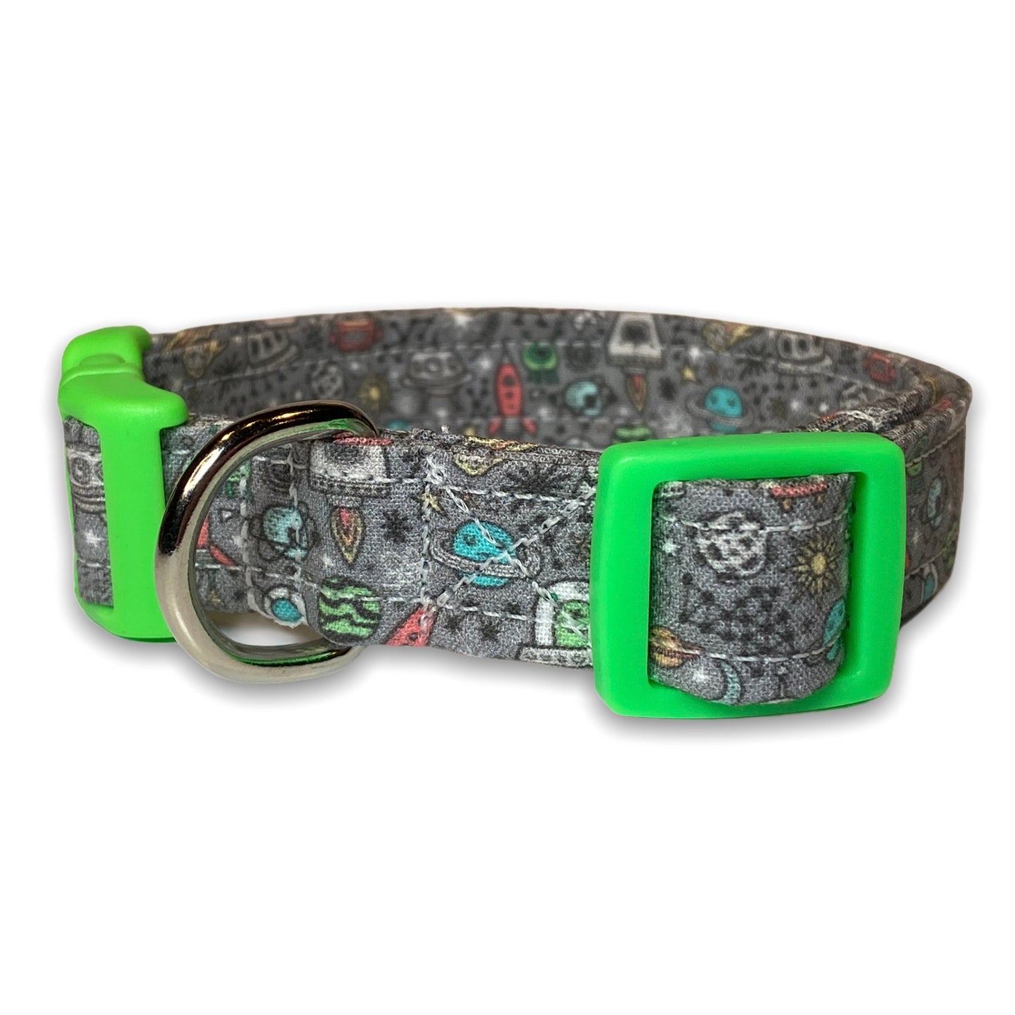 Space dog collar, alien dog collar, sci-fi dog collar, dog collar, funny dog collar, eco friendly, cat collar, adjustable, washable, aliens