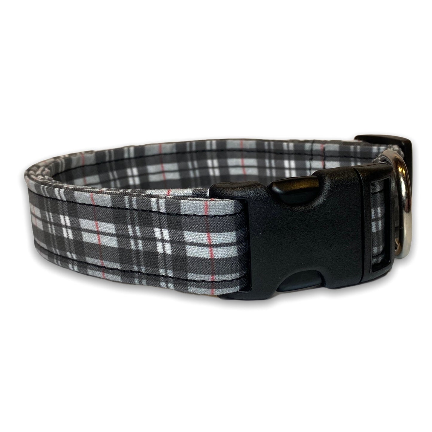 Black plaid dog collar, plaid dog collar, black dog collar, cat collar, plaid cat collar, eco friendly collar, adjustable, washable, plaid