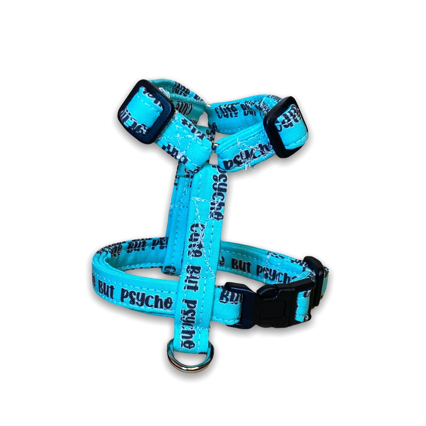 Funny dog harness and leash set, adjustable dog harness, standard Roman harness, step in harness, matching leash, cute but psycho, washable