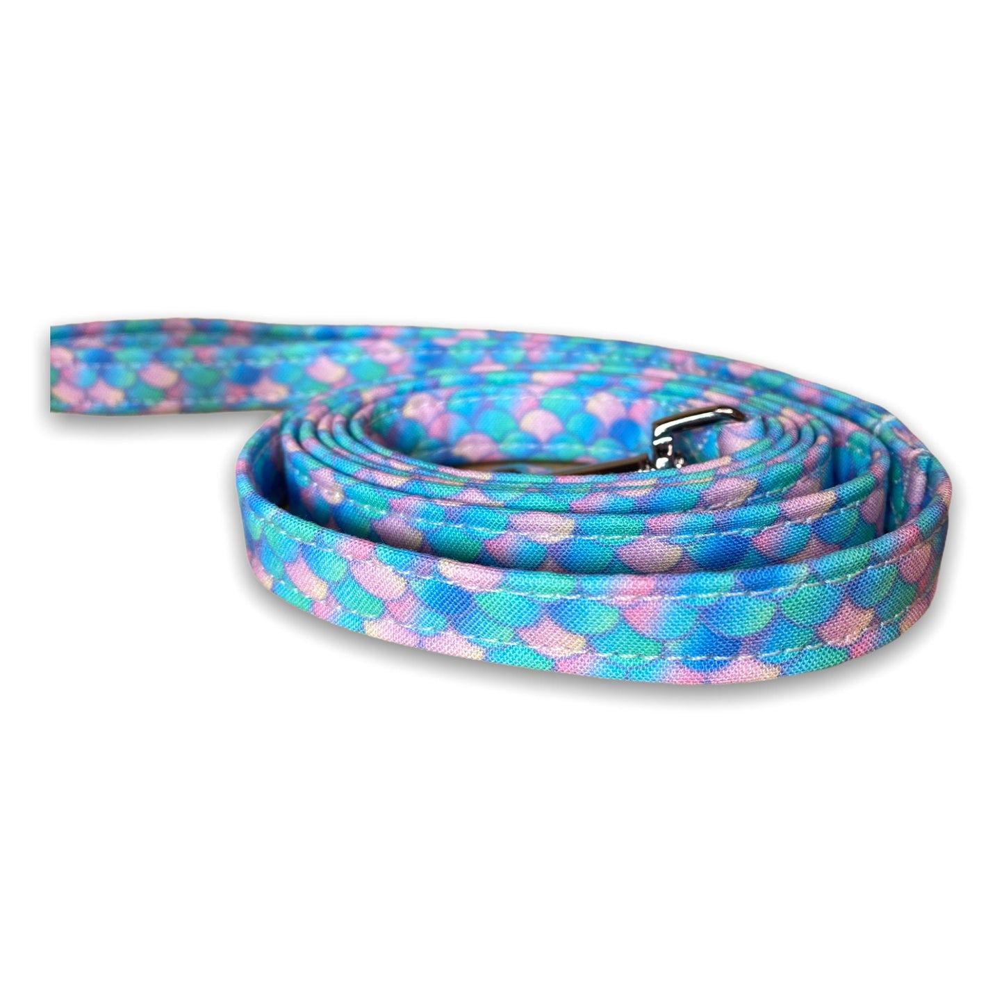 Mermaid dog harness and leash set, step in harness, standard Roman harness, adjustable, washable, eco friendly, mermaid scales, pink, purple