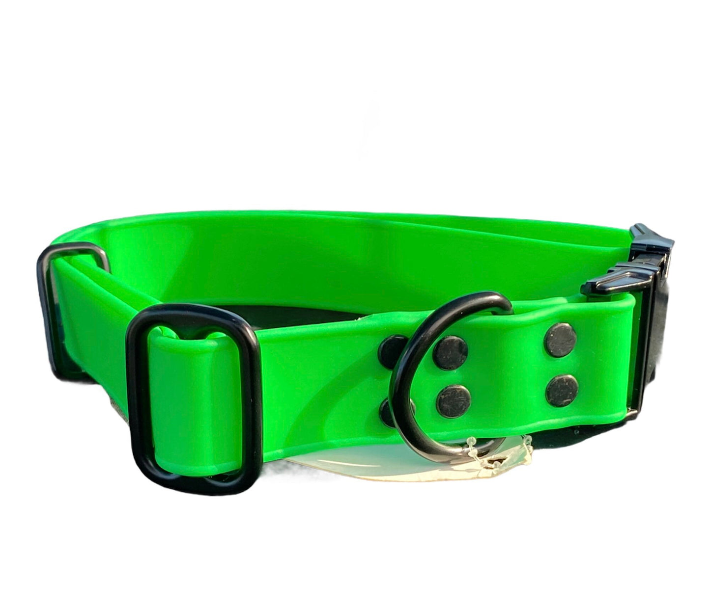 Biothane dog collar, green dog collar, dog collar, buckle dog collar, waterproof collar, Adjustable Biothane Dog Collar, metal dog hardware