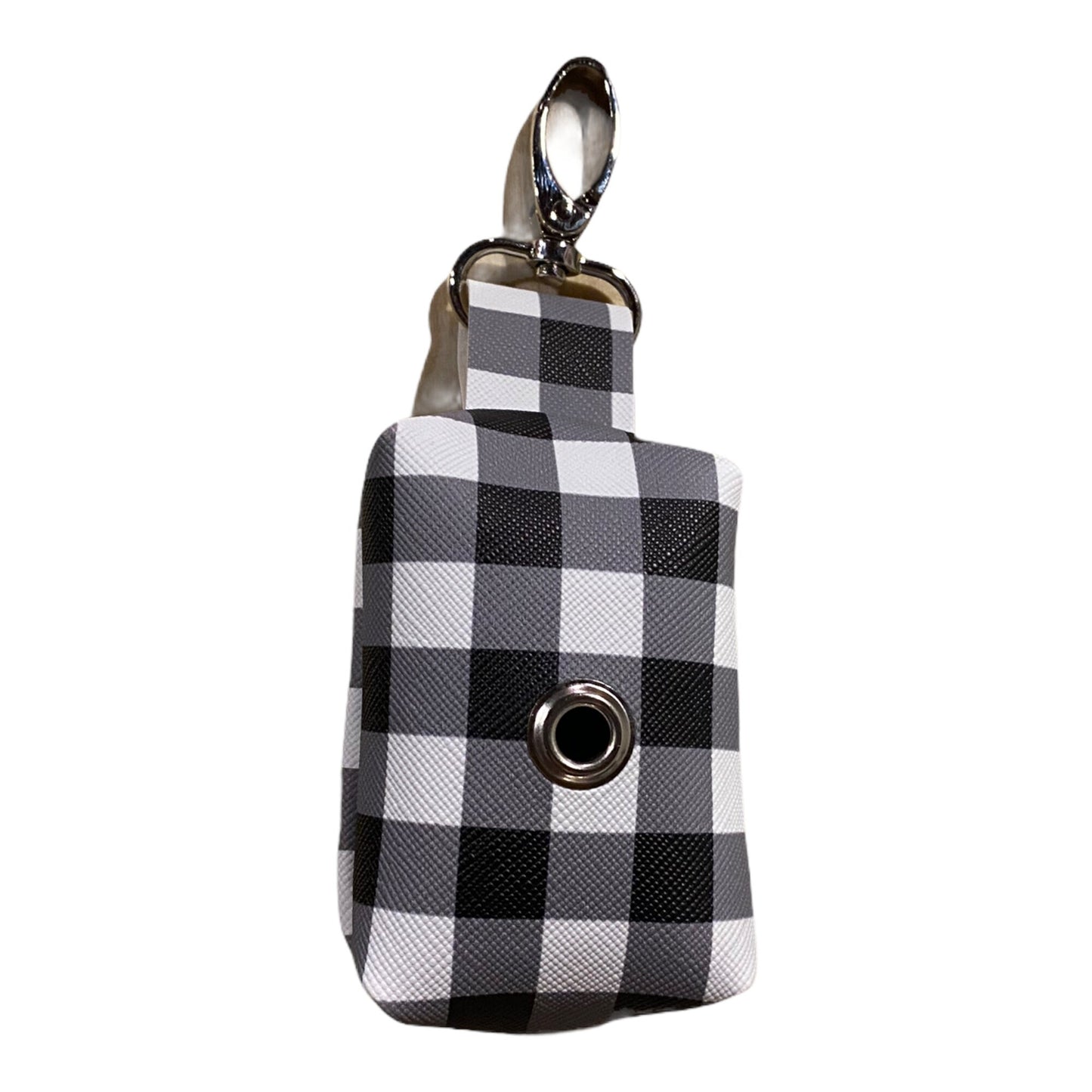 Buffalo check Dog poop bag holder, dog waste bag holder, faux leather poop bag dispenser, dog waste bag dispenser, vegan leather poop bag