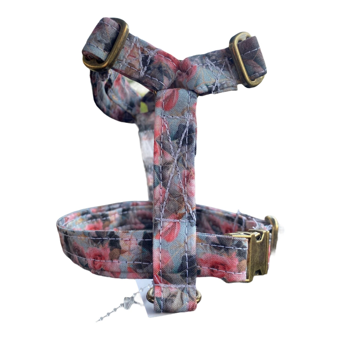 Dog harness, Harness and leash, step in harness, standard harness, dog harness set, rose gold, rose gold hardware, floral dog harness