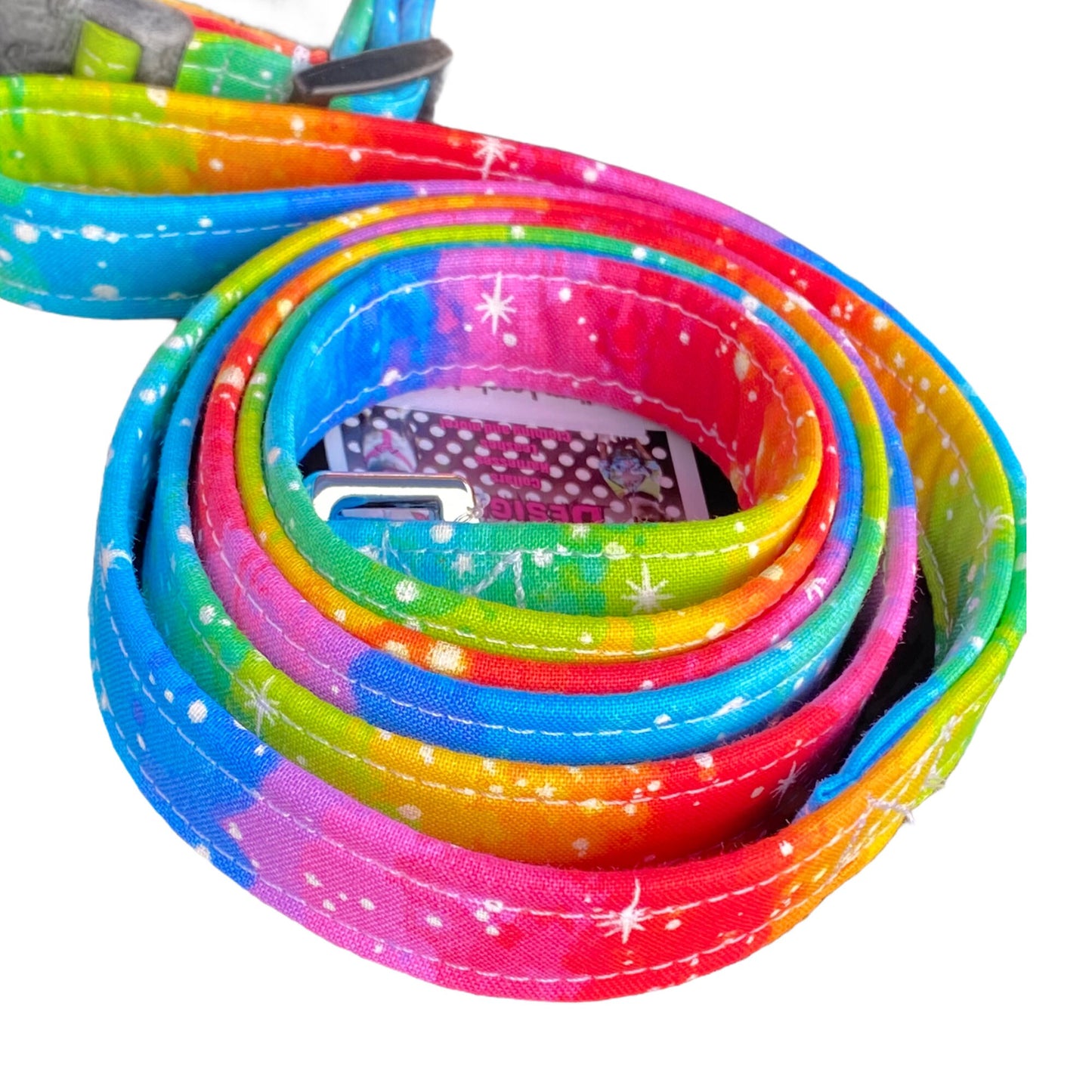 Rainbow ombre dog harness and leash set, step in harness, standard Roman harness, adjustable dog harness, matching leash, rainbow, Ombre