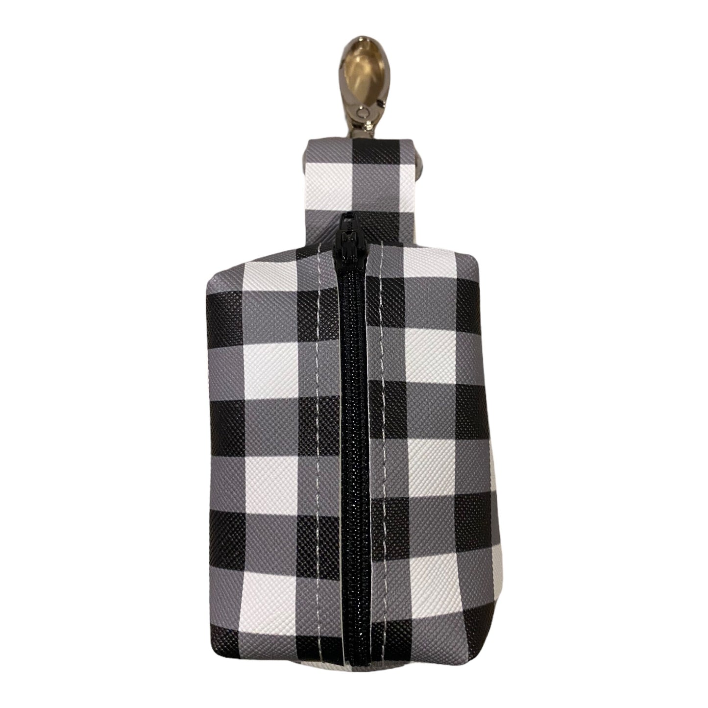 Buffalo check Dog poop bag holder, dog waste bag holder, faux leather poop bag dispenser, dog waste bag dispenser, vegan leather poop bag