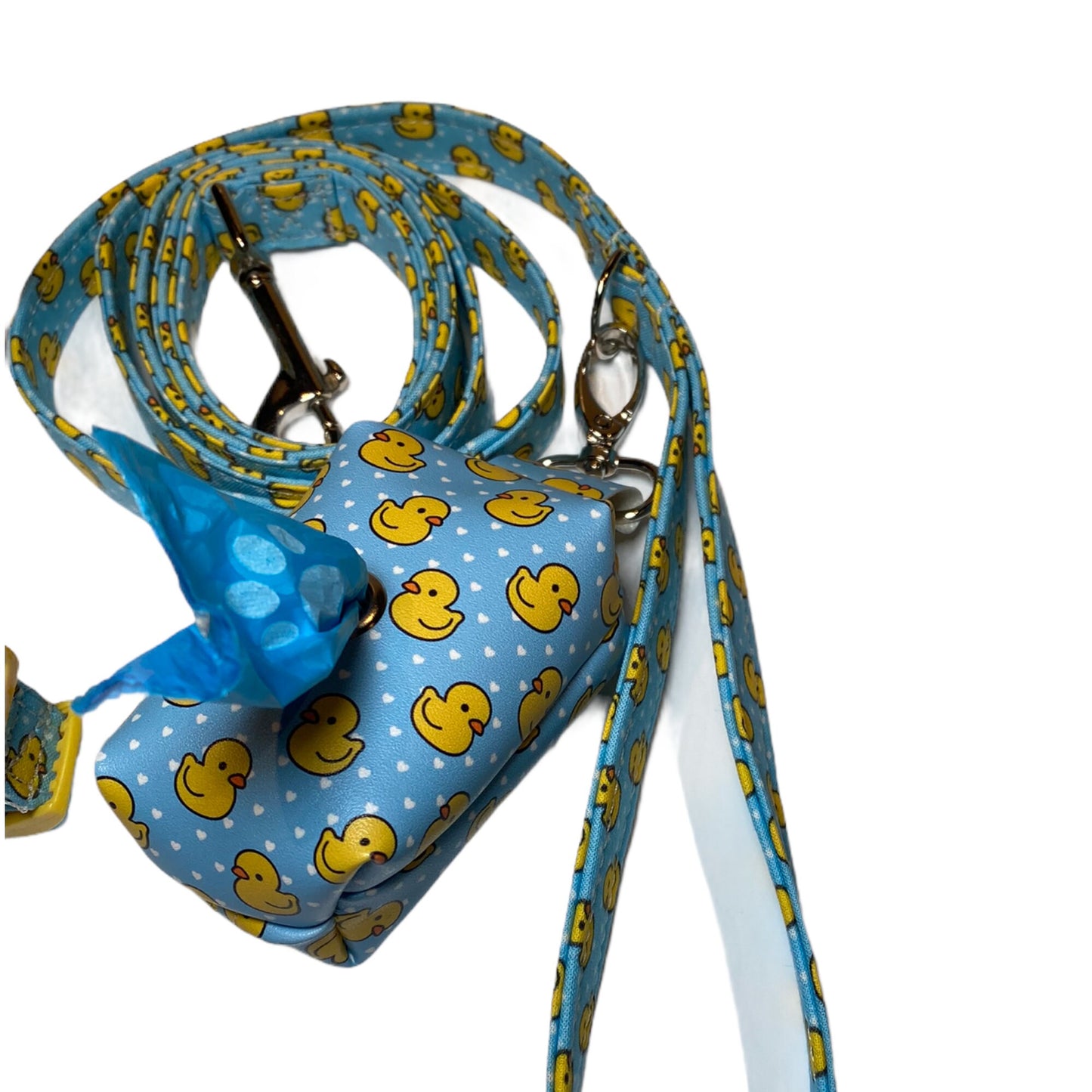 Rubber Ducky Dog poop bag holder, dog waste bag holder, faux leather poop bag dispenser, dog waste bag dispenser, vegan leather poop bag