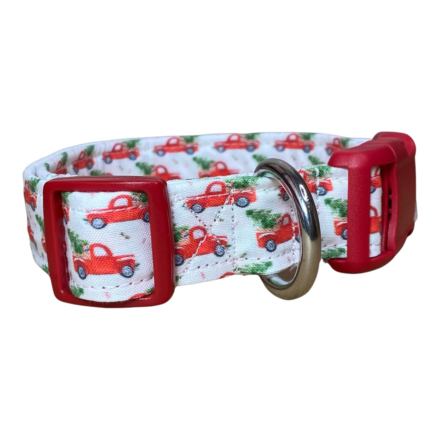 Red Christmas truck Dog Collar, adjustable dog collar, side release dog collar, holiday dog collar, Christmas dog collar, Christmas collar