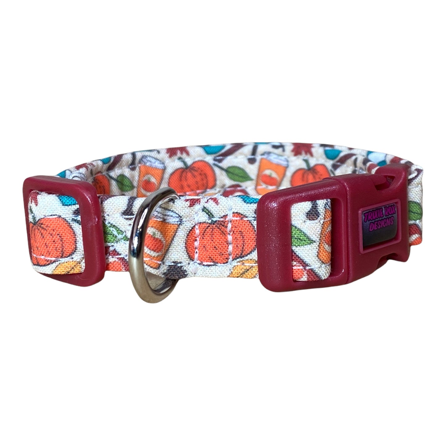 Pumpkin spice latte dog collar, dog collar, fall dog collar, pumpkin dog collar, adjustable, washable, eco friendly collar, PSL, fabric
