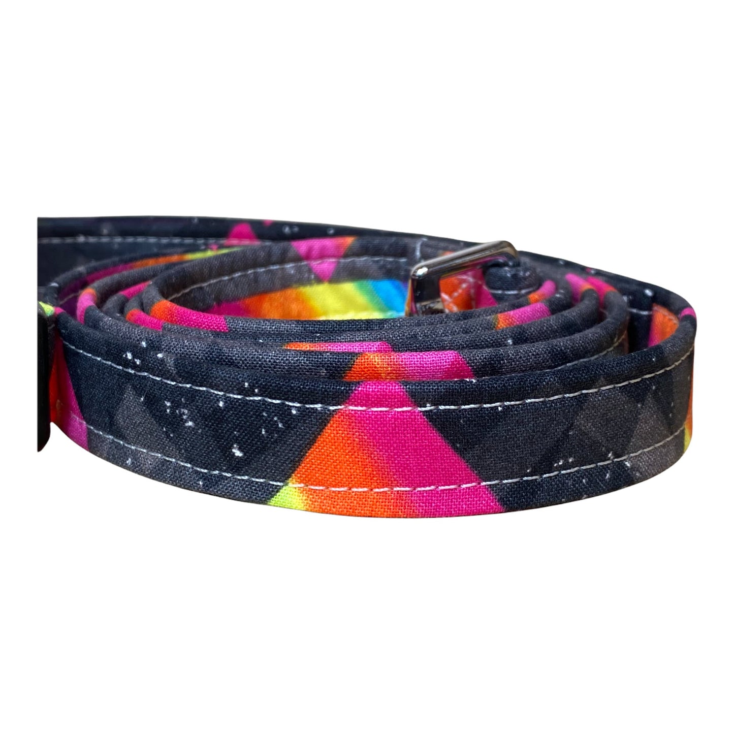 Rainbow dog harness and leash set, harness and leash set, adjustable, washable, step in harness, Roman dog harness, rainbow prism, fabric