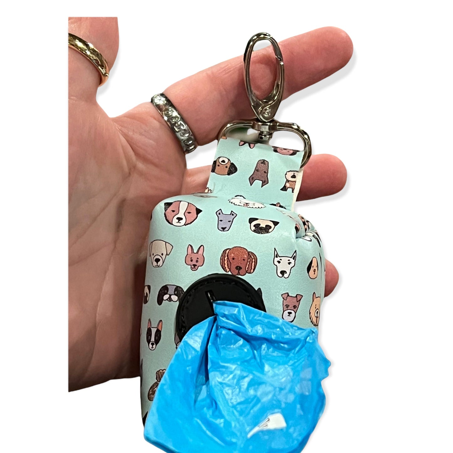 Dog Breed Dog poop bag holder, dog waste bag holder, faux leather poop bag dispenser, dog waste bag dispenser, vegan leather poop bag