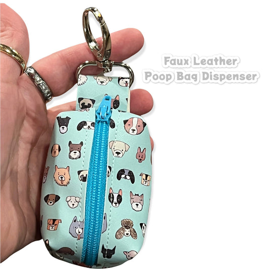 Dog Breed Dog poop bag holder, dog waste bag holder, faux leather poop bag dispenser, dog waste bag dispenser, vegan leather poop bag