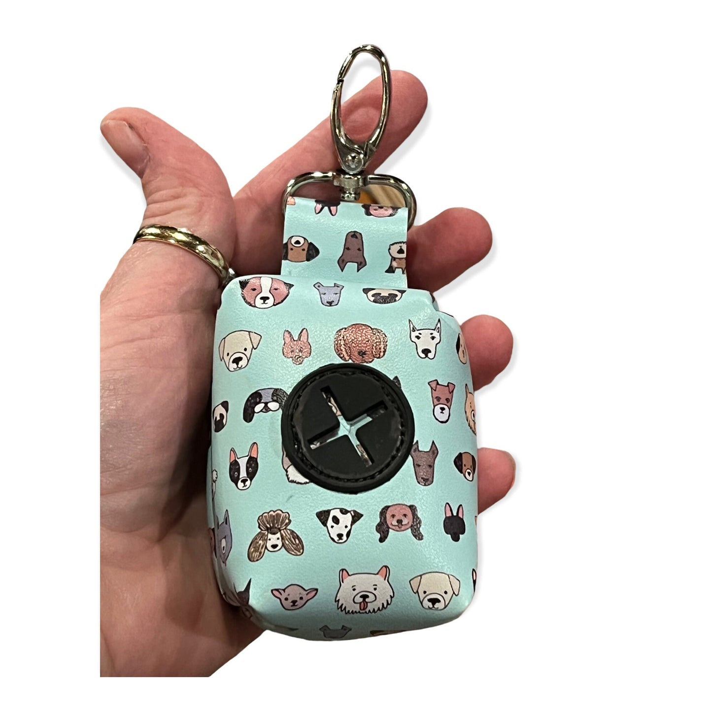 Dog Breed Dog poop bag holder, dog waste bag holder, faux leather poop bag dispenser, dog waste bag dispenser, vegan leather poop bag