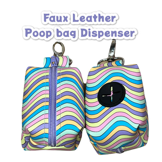 Pastel Dog poop bag holder, Easter, dog waste bag holder, faux leather poop bag dispenser, dog waste bag dispenser, vegan leather poop bag